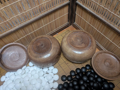 Vintage Japanese Go Game Set Goban Board, Stones & Wooden Bowls Japan