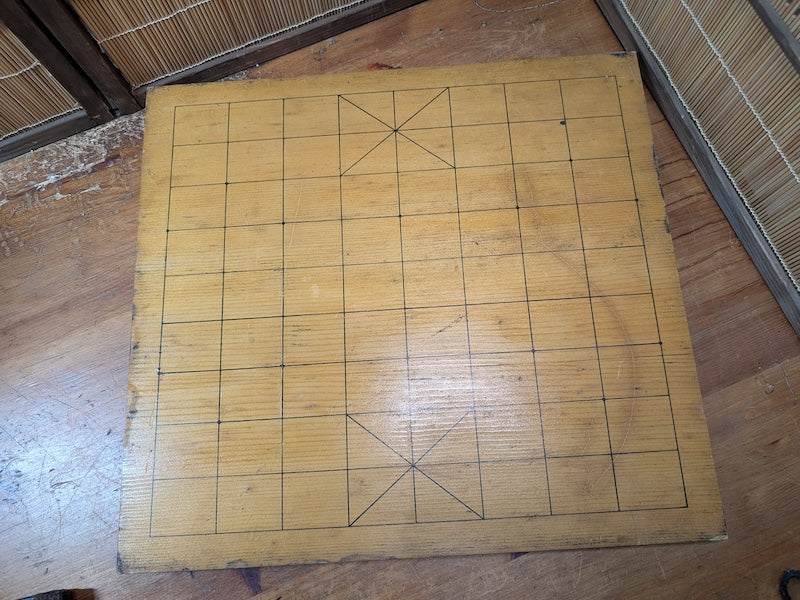 Japanese Vintage Go & Shogi Double-Sided Wooden Board Heavy Auction JP