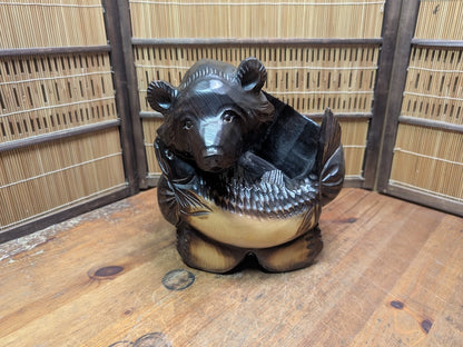 Vintage Kibori Kuma Bear Hokkaido Wood Ainu Folk Art Japan Art Auction