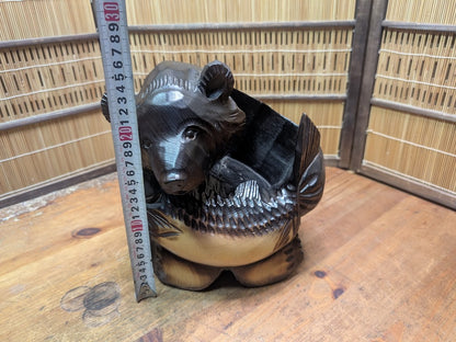 Vintage Kibori Kuma Bear Hokkaido Wood Ainu Folk Art Japan Art Auction