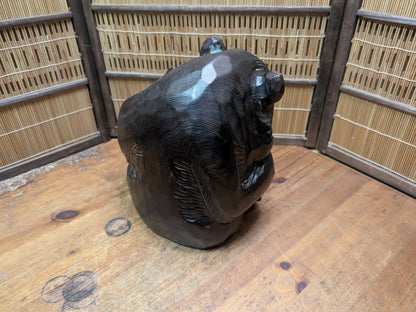 Vintage Kibori Kuma Bear Hokkaido Wood Ainu Folk Art Japan Art Auction