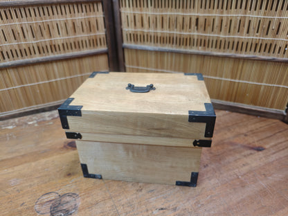 Japanese Vintage 1980s Miniature Kabuto Samurai Helmet with Wooden Box