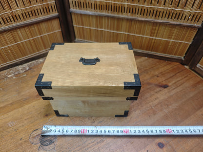 Japanese Vintage 1980s Miniature Kabuto Samurai Helmet with Wooden Box