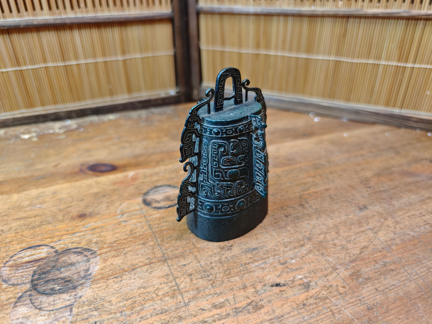 Japanese Vintage 1986 Buddhist Temple Bell Style Signed Bonsho