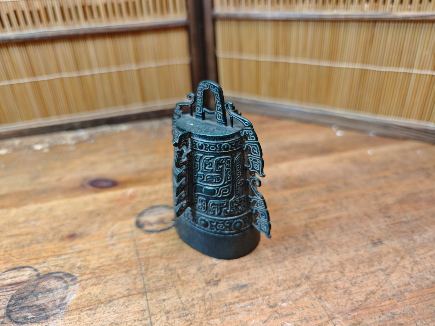 Japanese Vintage 1986 Buddhist Temple Bell Style Signed Bonsho