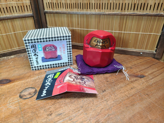 Japanese Vintage Stone Daruma Statue Lucky Charm With Box Japan