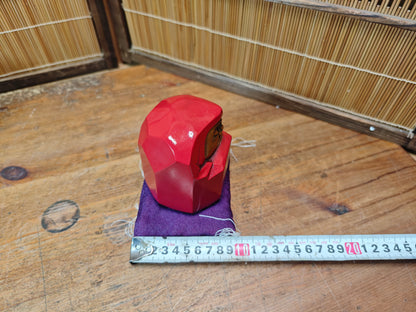 Japanese Vintage Stone Daruma Statue Lucky Charm With Box Japan