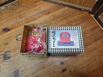 Japanese Vintage Stone Daruma Statue Lucky Charm With Box Japan
