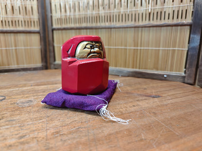 Japanese Vintage Stone Daruma Statue Lucky Charm With Box Japan