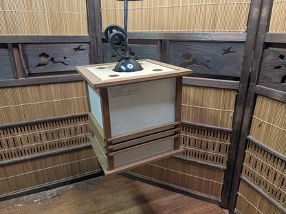 Japanese Vintage 1996 KOIZUMI Ceiling Lamp Washi & Wood Design Light Made Japan 100V Retro