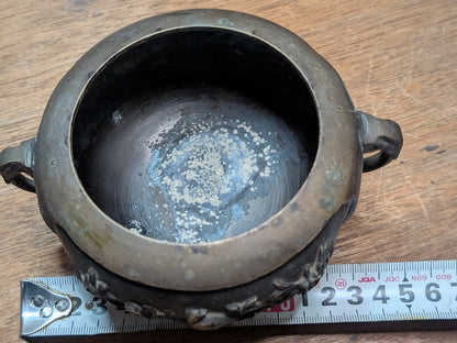 1960s Japanese Bronze Incense Burner Buddhist Altar Decor Rare Temple Piece