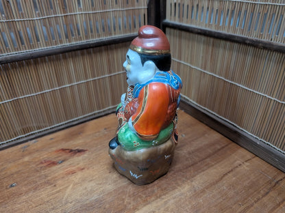 Vintage Japanese Ebisu Statue Kutani Ware God of Fishermen & Fortune