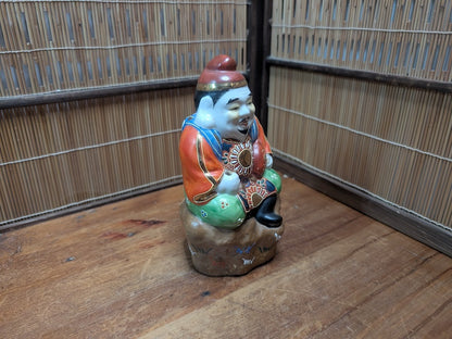 Vintage Japanese Ebisu Statue Kutani Ware God of Fishermen & Fortune