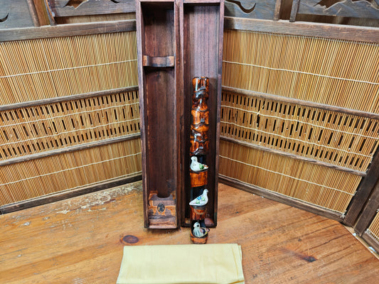 Japanese Vintage Hato Pigeon Bamboo Art | Handmade & Signed by Artist