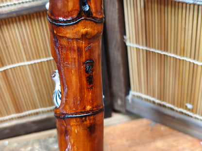 Japanese Vintage Hato Pigeon Bamboo Art | Handmade & Signed by Artist
