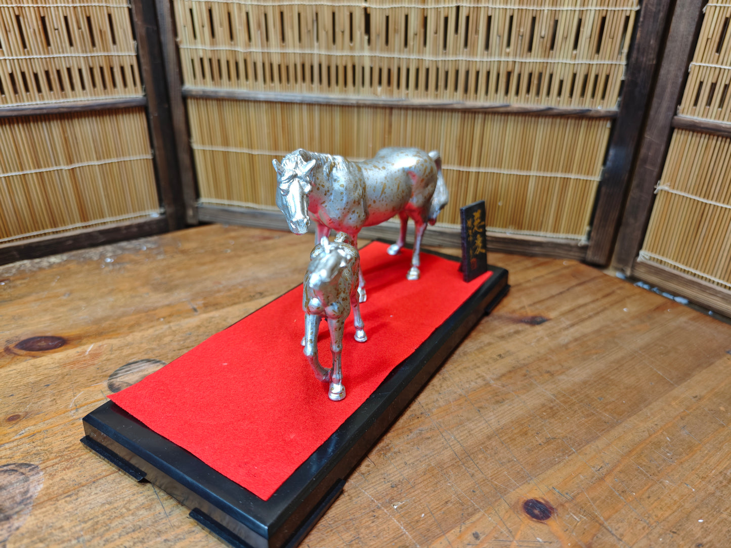 Japanese Vintage Horse Figurine Brass Set Rare Year of the Horse