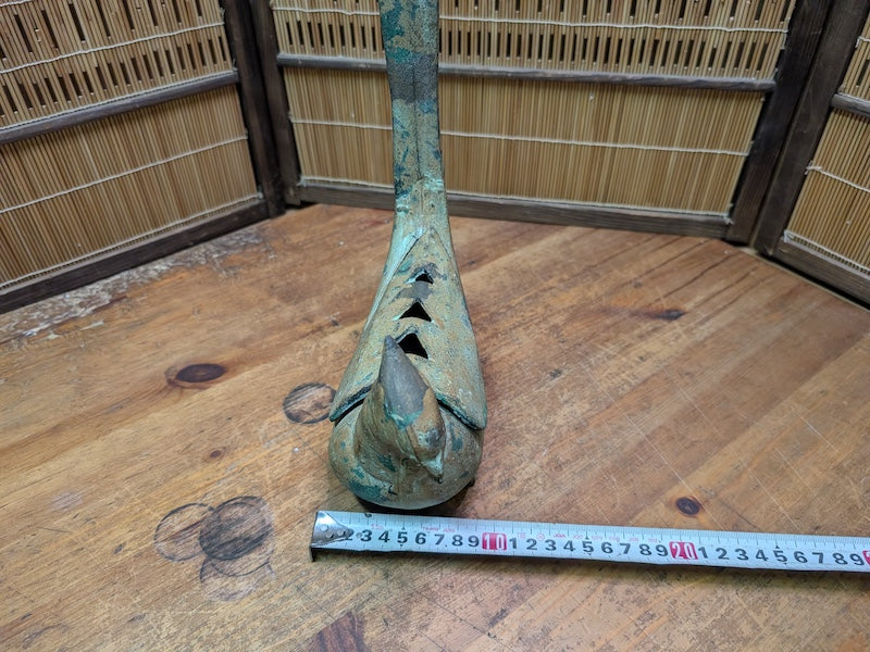Rare Japanese Kiji Bird Incense Burner Giant Koro Cast Iron Antique