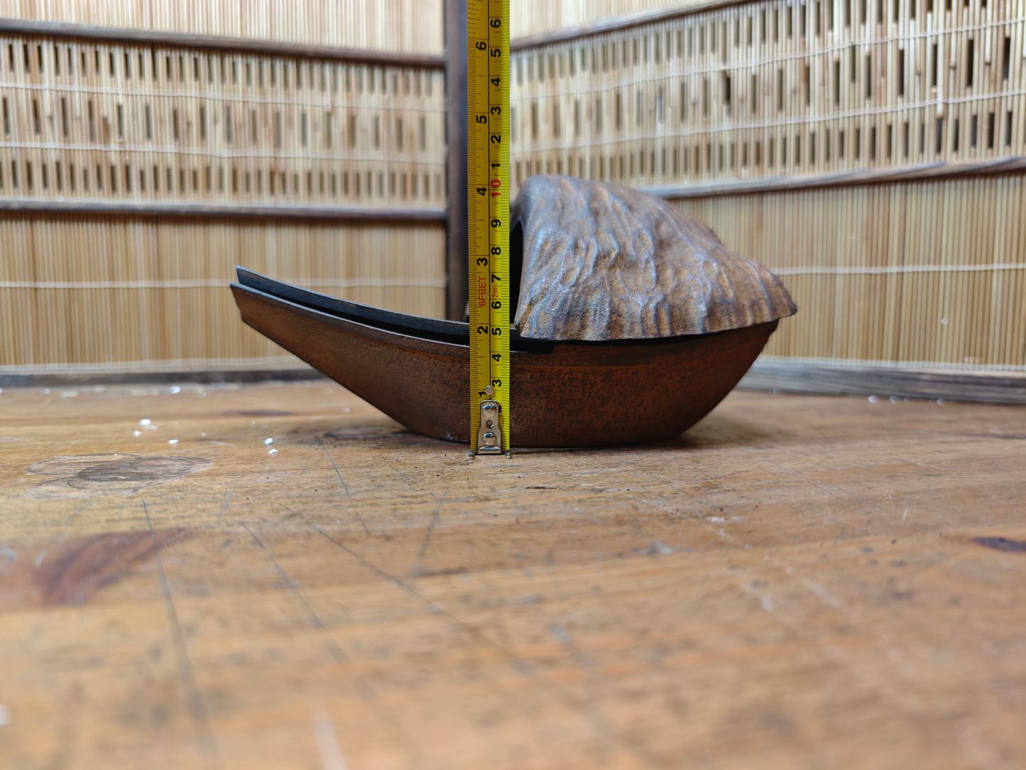Japanese Vintage Nambu Tekki Boat Incense Burner 1970s Cast Iron Japan