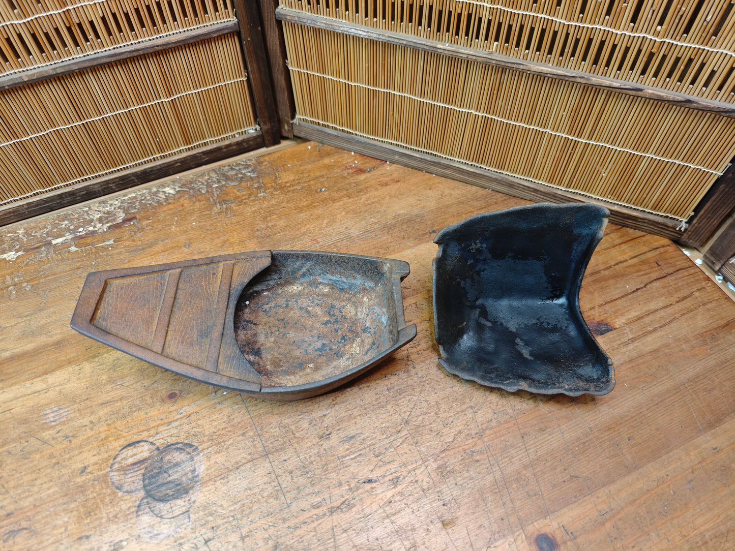 Japanese Vintage Nambu Tekki Boat Incense Burner 1970s Cast Iron Japan