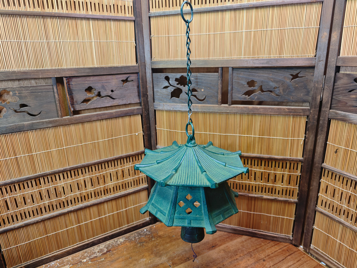 Rare Japanese Vintage Nambu Tekki Giant Size Cast Iron Wind Bell Chime