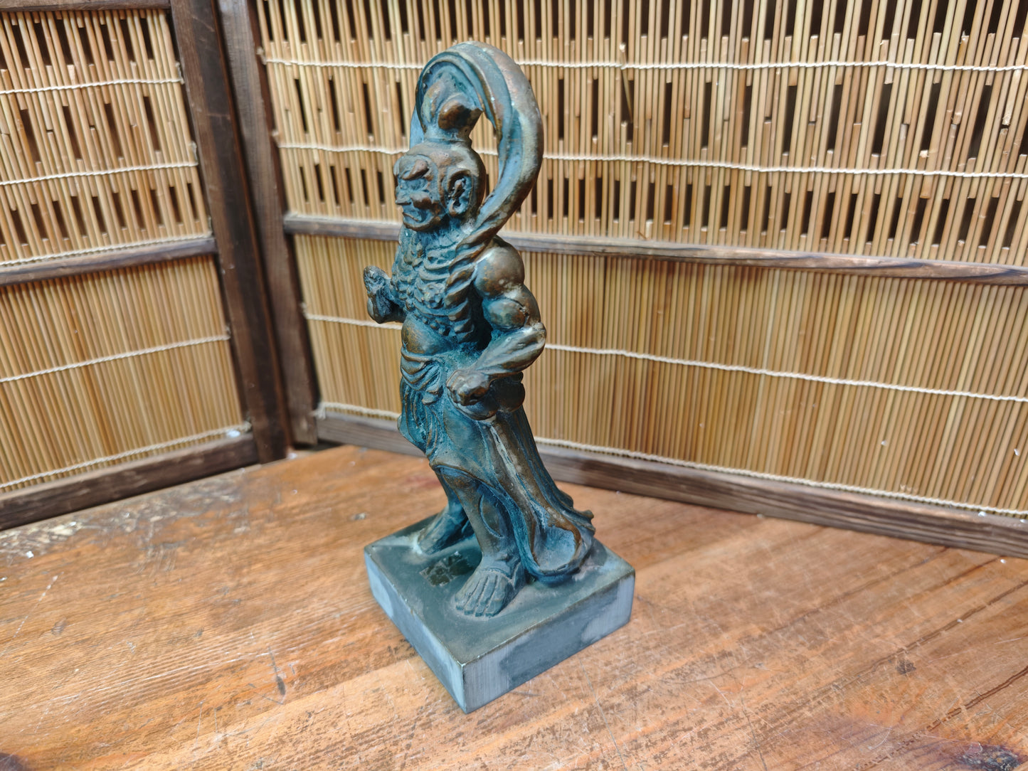 Japanese Vintage Nio Guardian Statue Pottery Single Kongo Rikishi