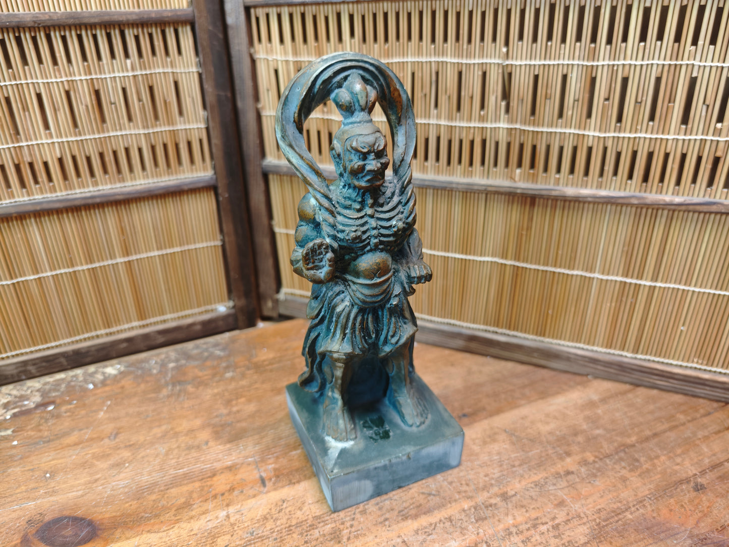 Japanese Vintage Nio Guardian Statue Pottery Single Kongo Rikishi