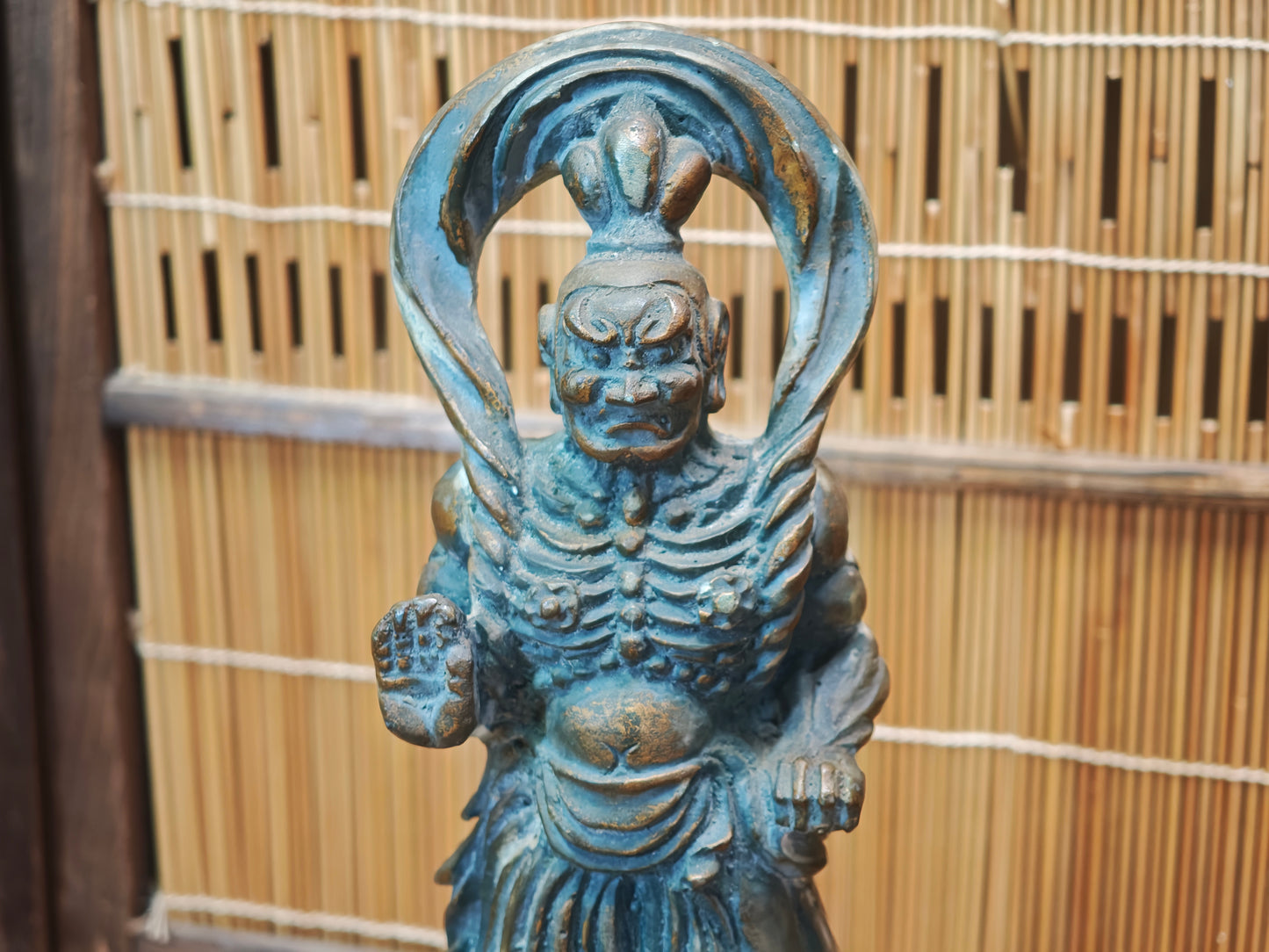 Japanese Vintage Nio Guardian Statue Pottery Single Kongo Rikishi