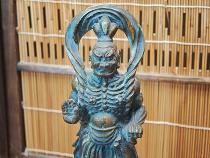 Japanese Vintage Nio Guardian Statue Pottery Single Kongo Rikishi