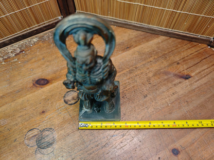 Japanese Vintage Nio Guardian Statue Pottery Single Kongo Rikishi