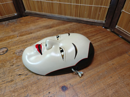 Japanese Vintage Noh Mask Ko-Omote 1950s Wood Signed Female Face Rare