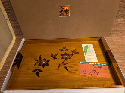 Vintage Japanese Sakura Wood Tray 1970s Sone Kogei Signed