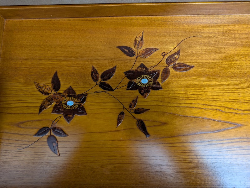 Vintage Japanese Sakura Wood Tray 1970s Sone Kogei Signed
