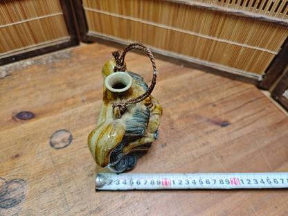 Japanese Vintage Shigaraki Shisa Wall Vase Okinawa Lion Dog Ceramic