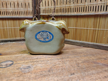 Japanese Vintage Shigaraki Shisa Wall Vase Okinawa Lion Dog Ceramic