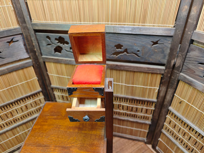 Vintage Japanese Haribako Step Tansu Sewing Box Kiri Wood 1980s Showa Chest