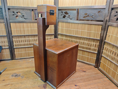 Vintage Japanese Haribako Step Tansu Sewing Box Kiri Wood 1980s Showa Chest