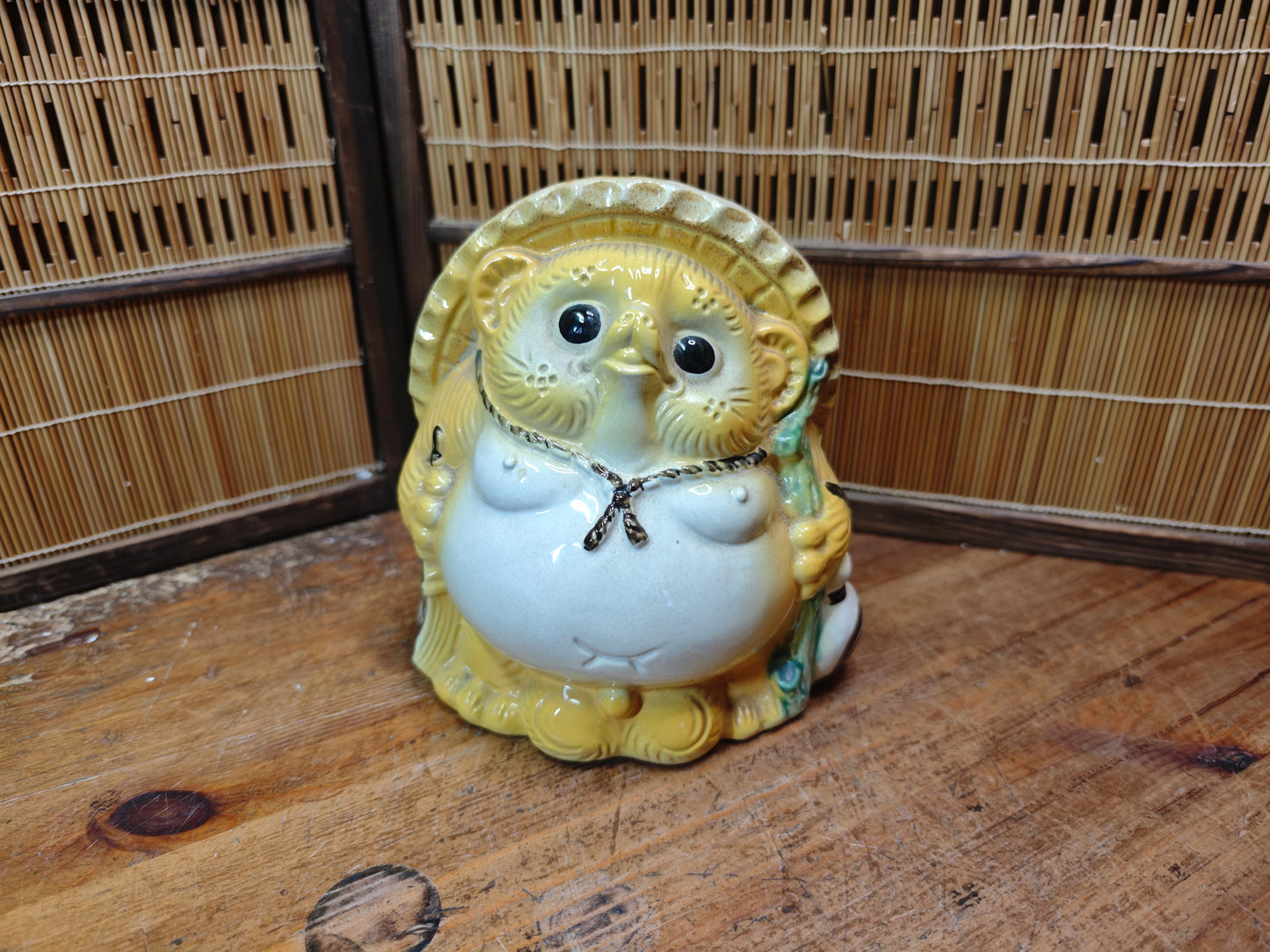 Japanese Vintage Tanuki Shigaraki Ware Pottery Raccoon Dog Statue JP