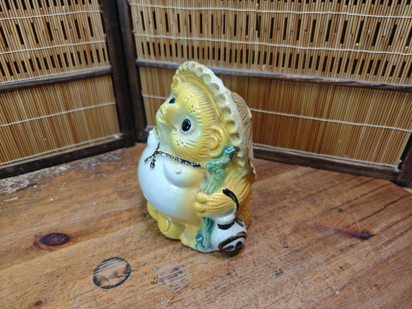 Japanese Vintage Tanuki Shigaraki Ware Pottery Raccoon Dog Statue JP