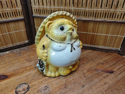 Japanese Vintage Tanuki Shigaraki Ware Pottery Raccoon Dog Statue JP