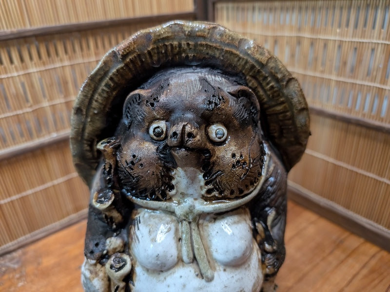 Japanese Vintage Tanuki Statue Shigaraki Pottery Raccoon Dog Japan