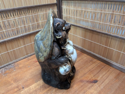 Japanese Vintage Tanuki Statue Shigaraki Pottery Raccoon Dog Japan