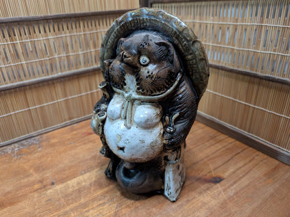 Japanese Vintage Tanuki Statue Shigaraki Pottery Raccoon Dog Japan