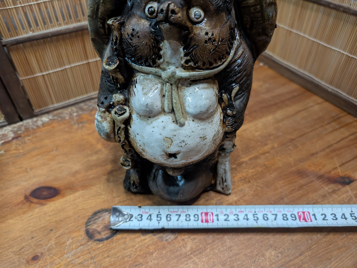 Japanese Vintage Tanuki Statue Shigaraki Pottery Raccoon Dog Japan