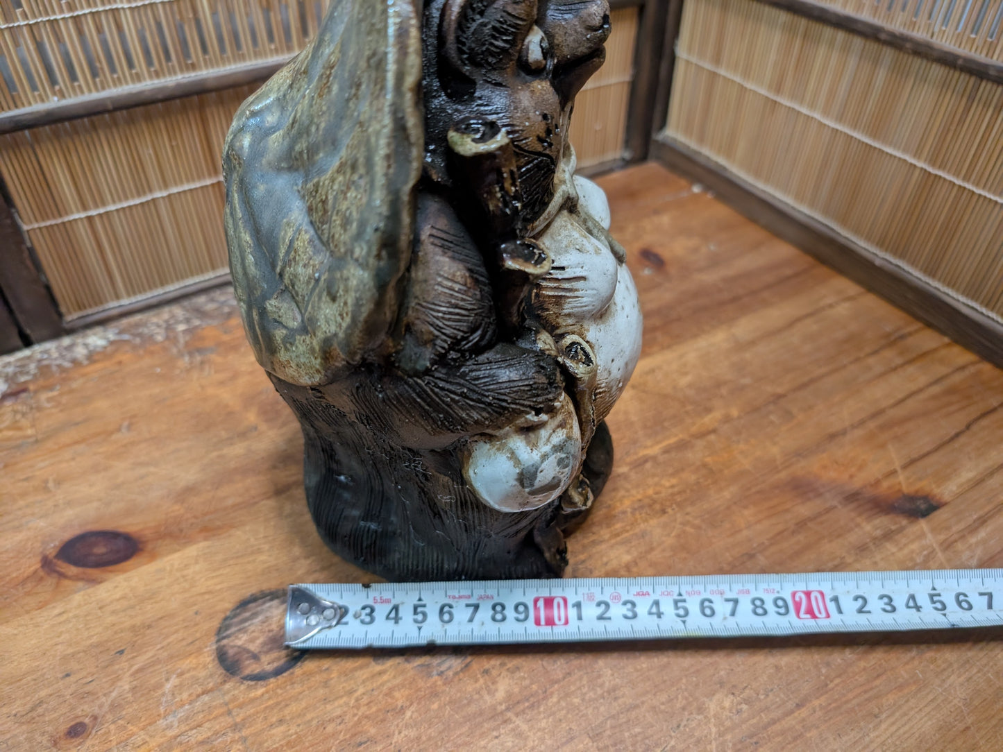 Japanese Vintage Tanuki Statue Shigaraki Pottery Raccoon Dog Japan