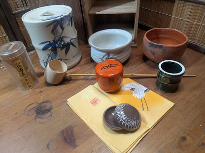 Vintage Japanese Tea Ceremony Set Chabako Box Complete Auction JP