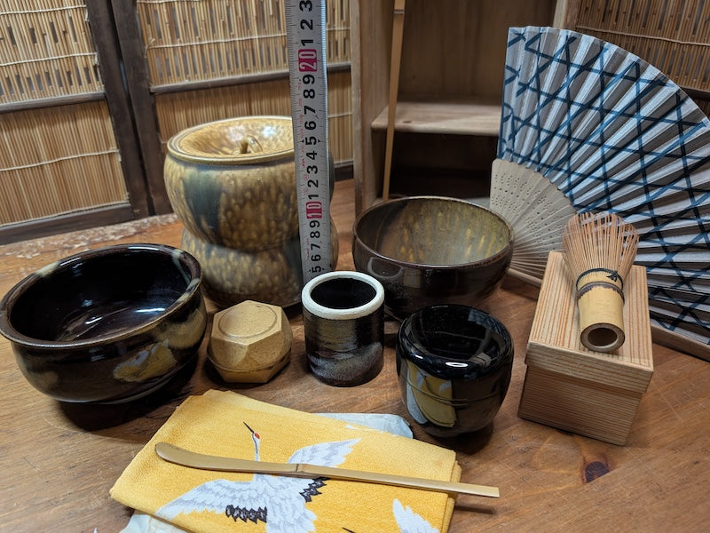 Vintage Japanese Tea Ceremony Set Chabako Box Complete Matcha Kit