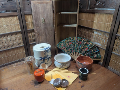 Vintage Japanese Tea Ceremony Set Chabako Box Complete Auction JP