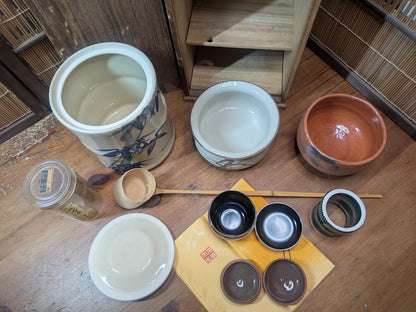 Vintage Japanese Tea Ceremony Set Chabako Box Complete Auction JP