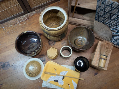 Vintage Japanese Tea Ceremony Set Chabako Box Complete Matcha Kit