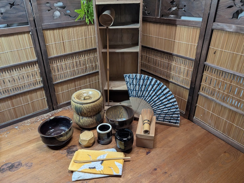 Vintage Japanese Tea Ceremony Set Chabako Box Complete Matcha Kit